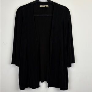 Chico's Traverlers Open Cardigan/Black/Nonwrinkle/Size 2- large
